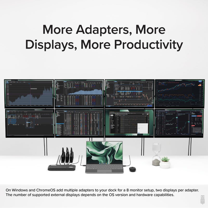 Plugable 4K DisplayPort and HDMI Dual Monitor Adapter for USB 3.0 and USB-C, Compatible with Windows and ChromeOS - Image 4